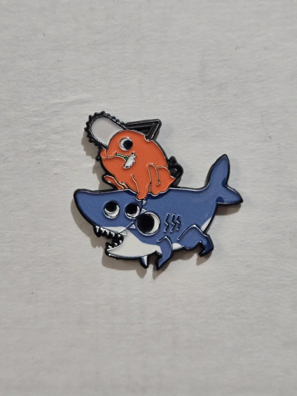 Anime Chainsaw Man: Pochita & the Shark Fiend Enamel Pin